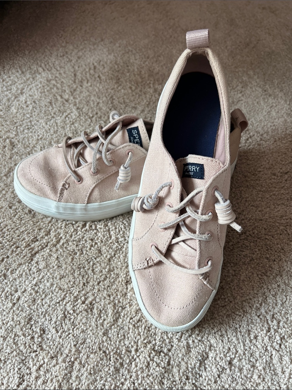 Sperry Women's Blush Canvas Lace-Up Sneakers